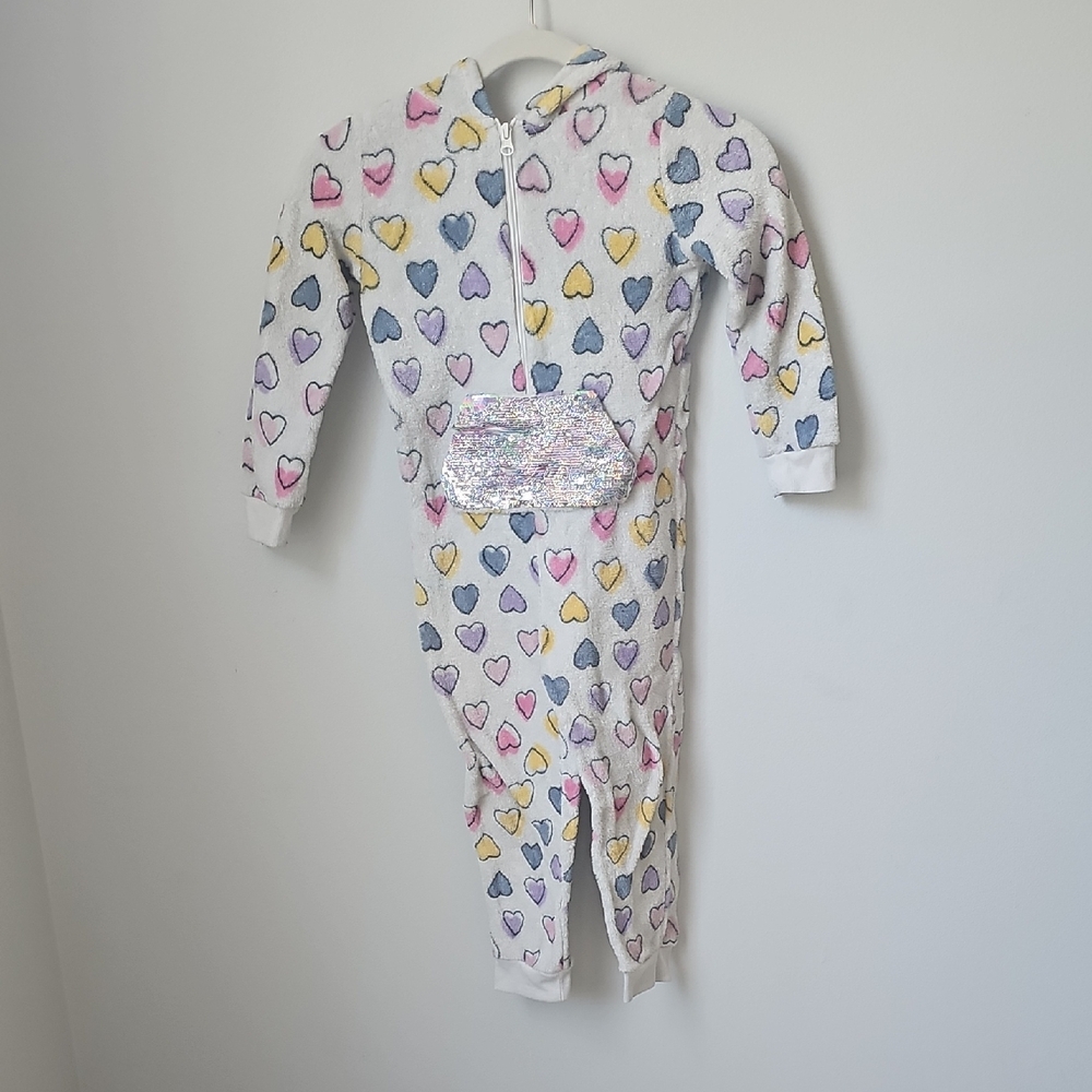 Bmagical Heart Print Onesie with Sequin Detail